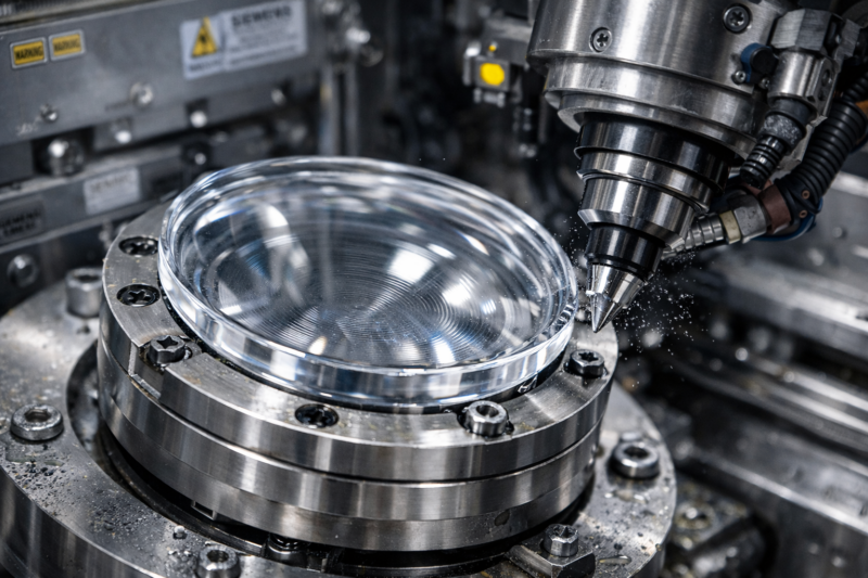 Optical lens polishing process in optical lab improving surface geometry and clarity of prescription lenses