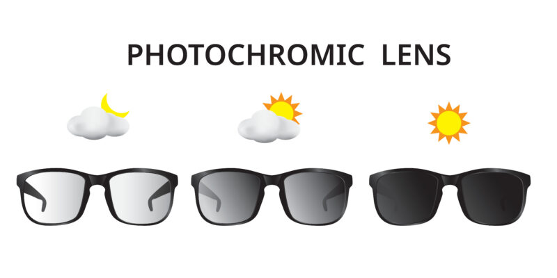 Photochromic lenses vs sunglasses - comparison showing how photochromic lenses differ from sunglasses in changing light