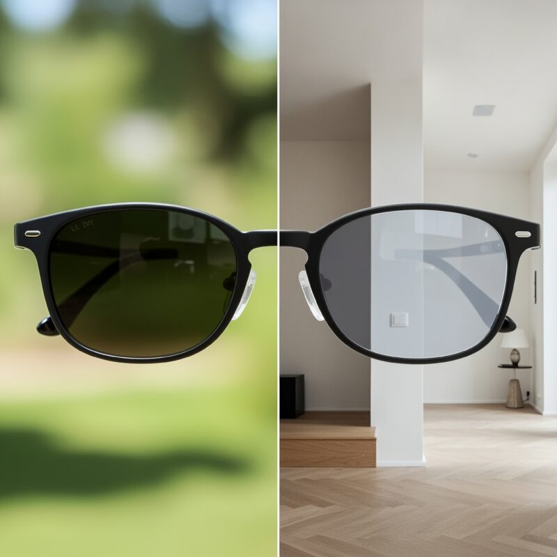 When photochromic lenses improve patient experience - photochromic adaptive lenses adjusting between outdoor and indoor light