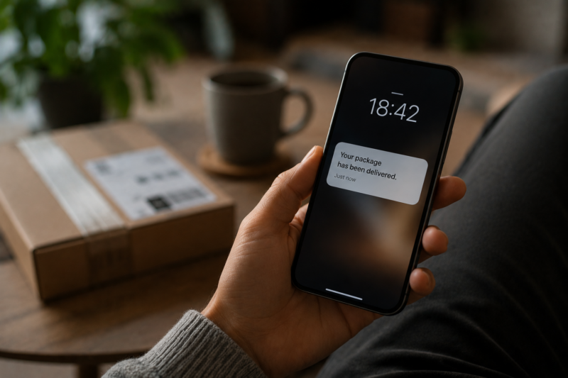 Real-time delivery notification for prescription lenses from a fast in-house optical lab serving Millennial and Gen Z patients