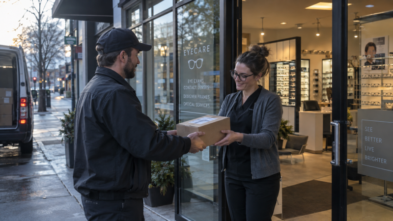 Next-day optical lens delivery from South Florida to an independent optical practice