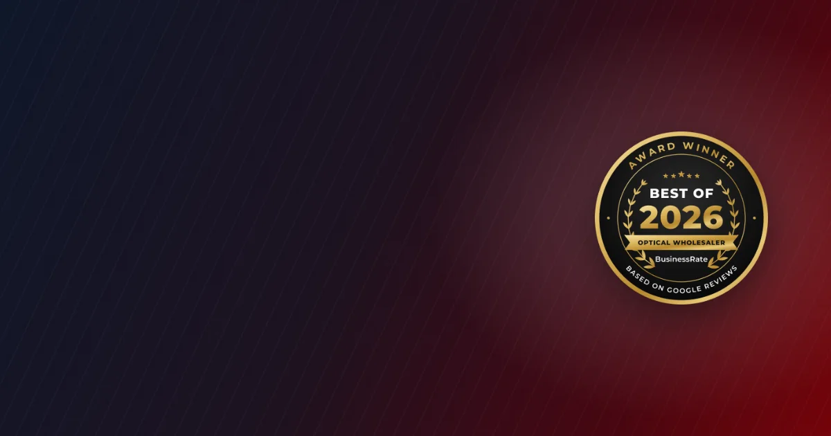 Best of 2026 Award Winner emblem, Optical Wholesaler category, BusinessRate